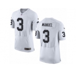 Men's Nike Oakland Raiders #3 E. J. Manuel Elite White NFL Jersey