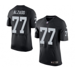 Men's Nike Oakland Raiders #77 Lyle Alzado Elite Black Team Color NFL Jersey