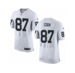 Men's Nike Oakland Raiders #87 Jared Cook Elite White NFL Jersey