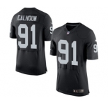 Men's Nike Oakland Raiders #91 Shilique Calhoun Elite Black Team Color NFL Jersey