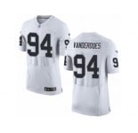 Men's Nike Oakland Raiders #94 Eddie Vanderdoes Elite White NFL Jersey
