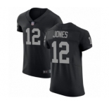 Men's Oakland Raiders #12 Zay Jones Black Team Color Vapor Untouchable Elite Player Football Jersey
