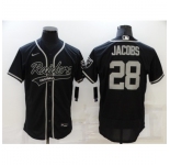 Men's Oakland Raiders #28 Josh Jacobs Black Nike Elite Jersey