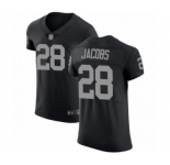 Men's Oakland Raiders #28 Josh Jacobs Black Team Color Vapor Untouchable Elite Player Football Jersey