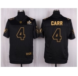 Nike Oakland Raiders #4 Derek Carr Black Pro Line Gold Collection Jersey[Elite]