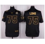 Nike Oakland Raiders #75 Howie Long Black Pro Line Gold Collection Jersey[Elite]