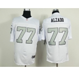 nike nfl jerseys oakland raiders #77 alzado white[Elite grey number]