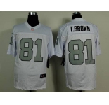 nike nfl jerseys oakland raiders #81 t.brown white[Elite grey number]