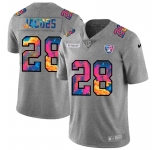 Las Vegas Raiders #28 Josh Jacobs Men's Nike Multi-Color 2020 NFL Crucial Catch NFL Jersey Greyheather