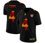 Las Vegas Raiders #4 Derek Carr Men's Black Nike Red Orange Stripe Vapor Limited NFL Jersey