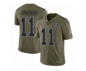 Men Nike Oakland Raiders #11 Sebastian Janikowski Limited Olive 2017 Salute to Service NFL Jersey