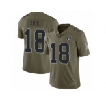 Men Nike Oakland Raiders #18 Connor Cook Limited Olive 2017 Salute to Service NFL Jersey