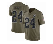 Men Nike Oakland Raiders #24 Marshawn Lynch Limited Olive 2017 Salute to Service NFL Jersey