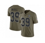 Men Nike Oakland Raiders #39 Keith McGill Limited Olive 2017 Salute to Service NFL Jersey