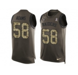 Men Nike Oakland Raiders #58 Tyrell Adams Limited Green Salute to Service Tank Top NFL Jersey