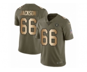 Men Nike Oakland Raiders #66 Gabe Jackson Limited Olive Gold 2017 Salute to Service NFL Jersey
