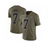 Men Nike Oakland Raiders #7 Marquette King Limited Olive 2017 Salute to Service NFL Jersey