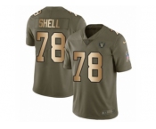 Men Nike Oakland Raiders #78 Art Shell Limited Olive Gold 2017 Salute to Service NFL Jersey