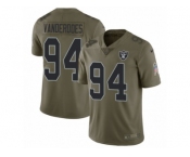 Men Nike Oakland Raiders #94 Eddie Vanderdoes Limited Olive 2017 Salute to Service NFL Jersey
