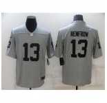 Men's Las Vegas Raiders #13 Hunter Renfrow Gray Nike Silver Inverted Legend Jersey
