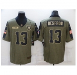 Men's Las Vegas Raiders #13 Hunter Renfrow Nike Olive 2021 Salute To Service Limited Player Jersey