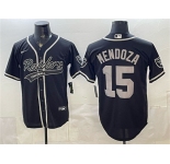 Men's Las Vegas Raiders #15 Fernando Mendoza Black Cool Base Stitched Baseball Jersey