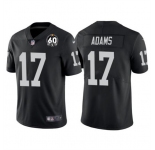 Men's Las Vegas Raiders #17 Davante Adams Black With 60th Anniversary Patch Vapor Limited Stitched Jersey