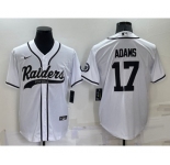 Men's Las Vegas Raiders #17 Davante Adams White Stitched MLB Cool Base Nike Baseball Jersey