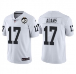 Men's Las Vegas Raiders #17 Davante Adams White With 60th Anniversary Patch Vapor Limited Stitched Jersey