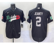 Men's Las Vegas Raiders #2 Ashton Jeanty Black Mexico Cool Base Stitched Baseball Jersey