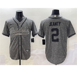 Men's Las Vegas Raiders #2 Ashton Jeanty Grey Cool Base Stitched Baseball Jersey