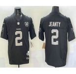 Men's Las Vegas Raiders #2 Ashton Jeanty Limited Black 65th Fashion Vapor Jersey