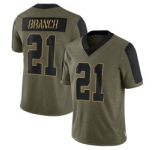 Men's Las Vegas Raiders #21 Branch 2021 Olive Camo Salute To Service Limited Stitched Football Jersey