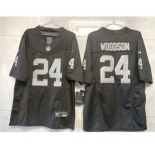Men's Las Vegas Raiders #24 Charles Woodson Black 2023 F.U.S.E Vapor Untouchable Stitched Football Jersey