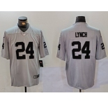 Men’s Las Vegas Raiders #24 Marshawn Lynch Grey Vapor Untouchable Limited Stitched Jersey