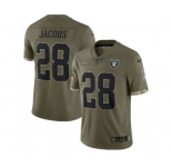 Men's Las Vegas Raiders #28 Josh Jacobs 2022 Olive Salute To Service Limited Stitched Jersey