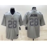 Men's Las Vegas Raiders #28 Josh Jacobs Grey Atmosphere Fashion Stitched Jersey