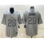 Men's Las Vegas Raiders #28 Josh Jacobs With Patch Grey Atmosphere Fashion Stitched Jersey