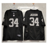 Men's Las Vegas Raiders #34 Bo Jackson Black 2023 F.U.S.E Vapor Untouchable Stitched Football Jersey
