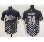 Men's Las Vegas Raiders #34 Bo Jackson Black Limited Stitched Baseball Jersey