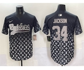 Men's Las Vegas Raiders #34 Bo Jackson Black Limited Stitched Baseball Jersey