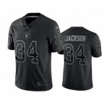 Men's Las Vegas Raiders #34 Bo Jackson Black Reflective Limited Stitched Football Jersey
