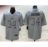 Men's Las Vegas Raiders #34 Bo Jackson LOGO Grey Atmosphere Fashion 2022 Vapor Untouchable Stitched Limited Jersey
