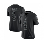 Men's Las Vegas Raiders #4 Derek Carr Black Reflective Limited Stitched Football Jersey