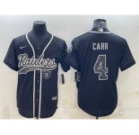 Men's Las Vegas Raiders #4 Derek Carr Black Reflective Limited Stitched Jersey