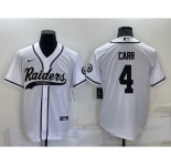 Men's Las Vegas Raiders #4 Derek Carr White Stitched MLB Cool Base Nike Baseball Jersey