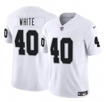 Men's Las Vegas Raiders #40 Devin White White 2025 F.U.S.E. Vapor Football Stitched Jersey