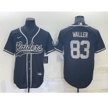 Men's Las Vegas Raiders #83 Darren Waller Black Stitched MLB Cool Base Nike Baseball Jersey