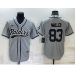 Men's Las Vegas Raiders #83 Darren Waller Grey Stitched MLB Cool Base Nike Baseball Jersey