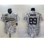 Men's Las Vegas Raiders #89 Brock Bowers 2024 Arctic Camo Salute To Service Stitched Baseball Jerseys
